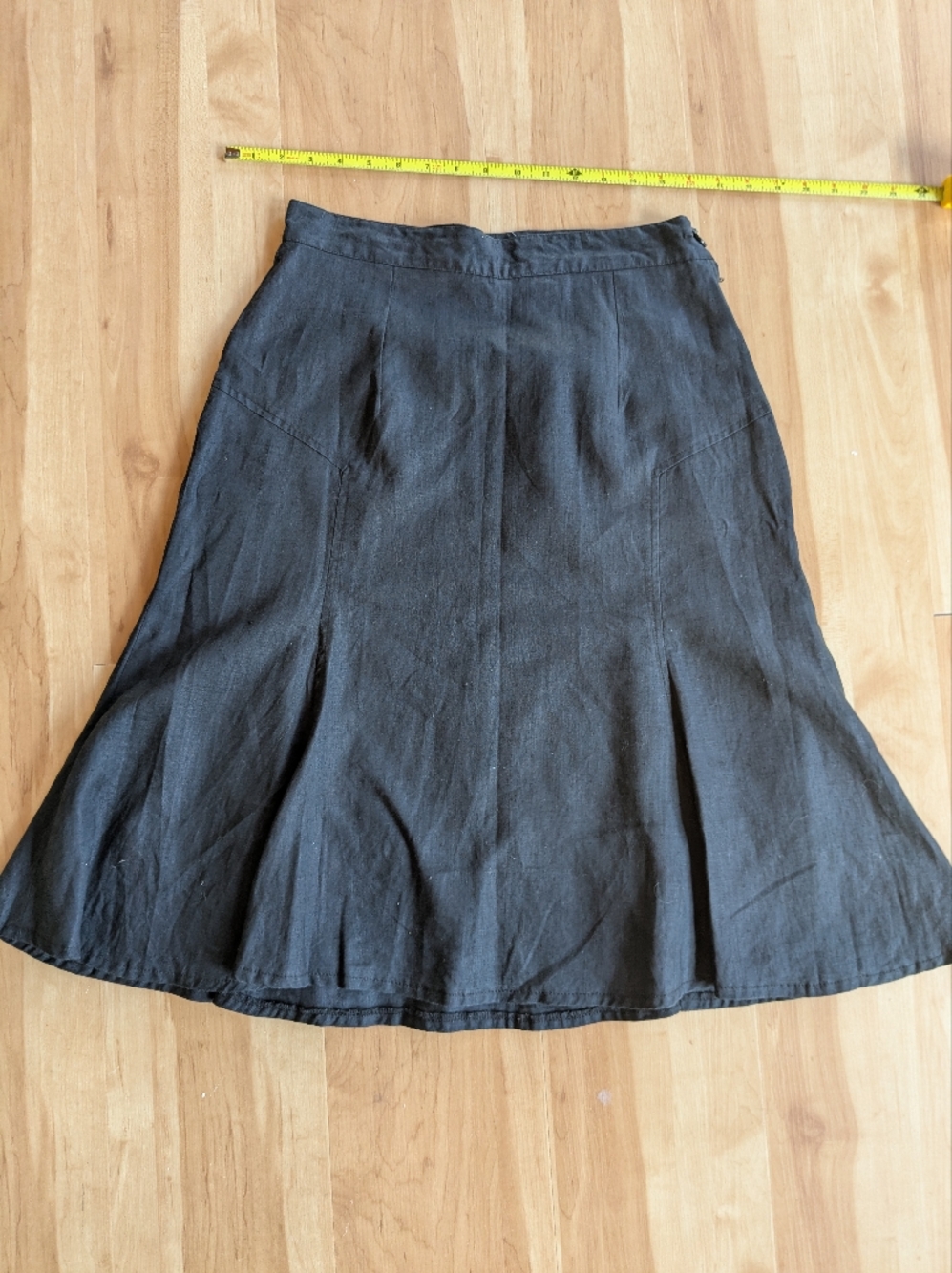 Erez, Black A-Line Women's Linen Skirt
